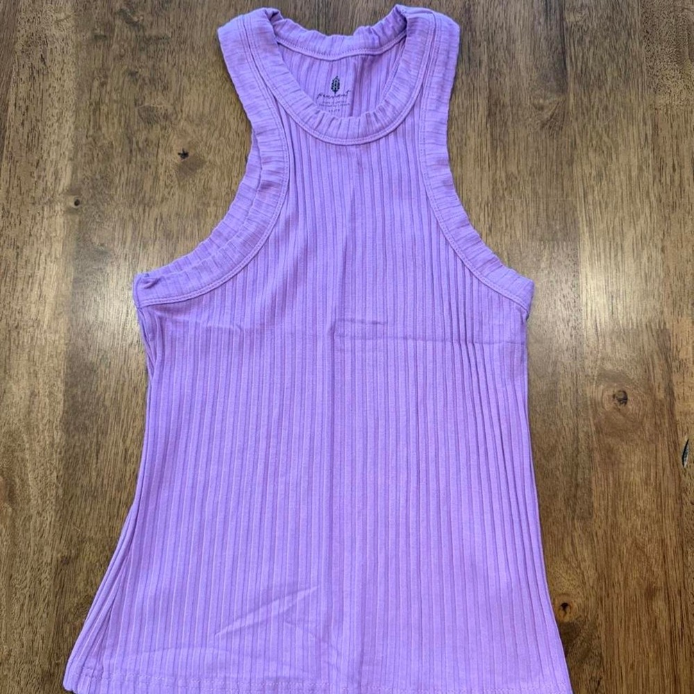 Free People Movement Blissed Out Ribbed Tank Lilac Women's XS Activewear Stretch